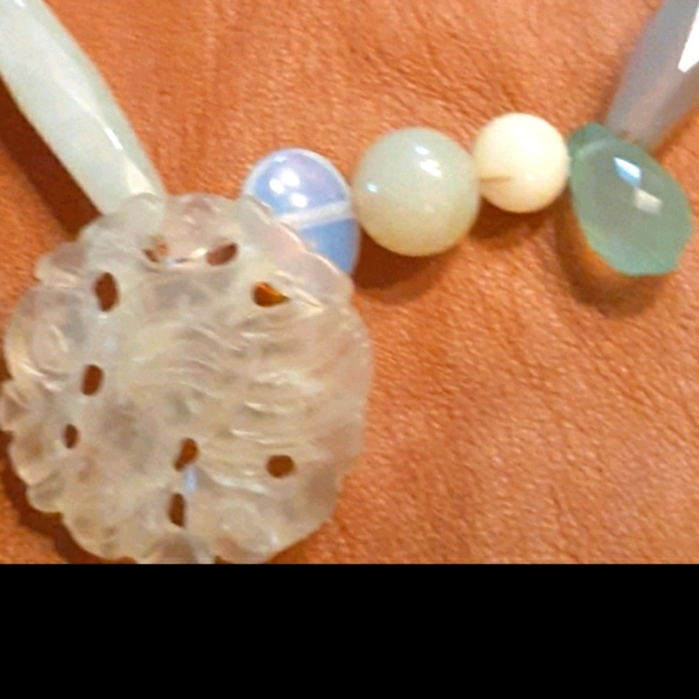 Glass and stone bracelet